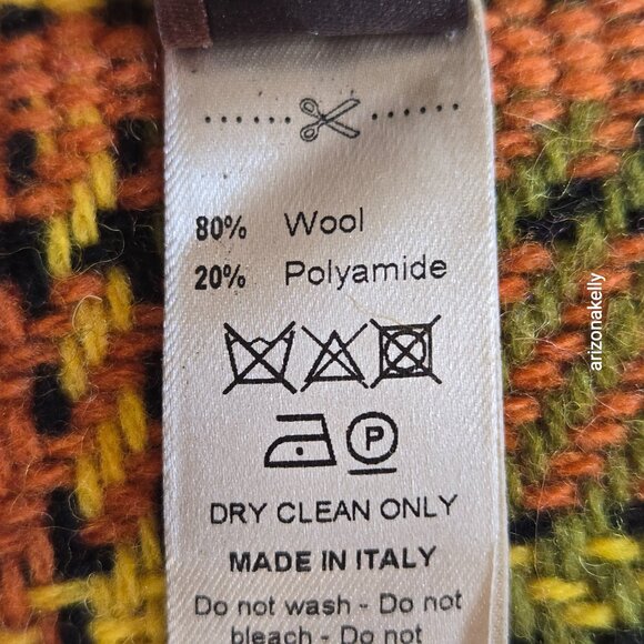 NWOT Altea Wool Scarf Retro Plaid Fringed Italy - Picture 10 of 16